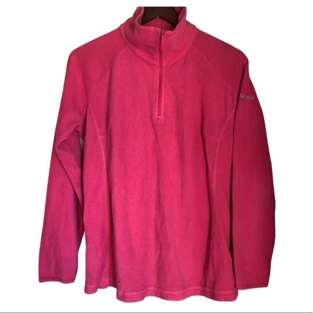 Columbia womans lightweight fleece pull over quarter zip jacket hoodie-large